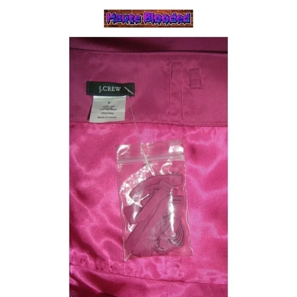 J Crew Silk Dress Pink Barbiecore Ribbon Empire Waist Wedding Coquette Glam y2k